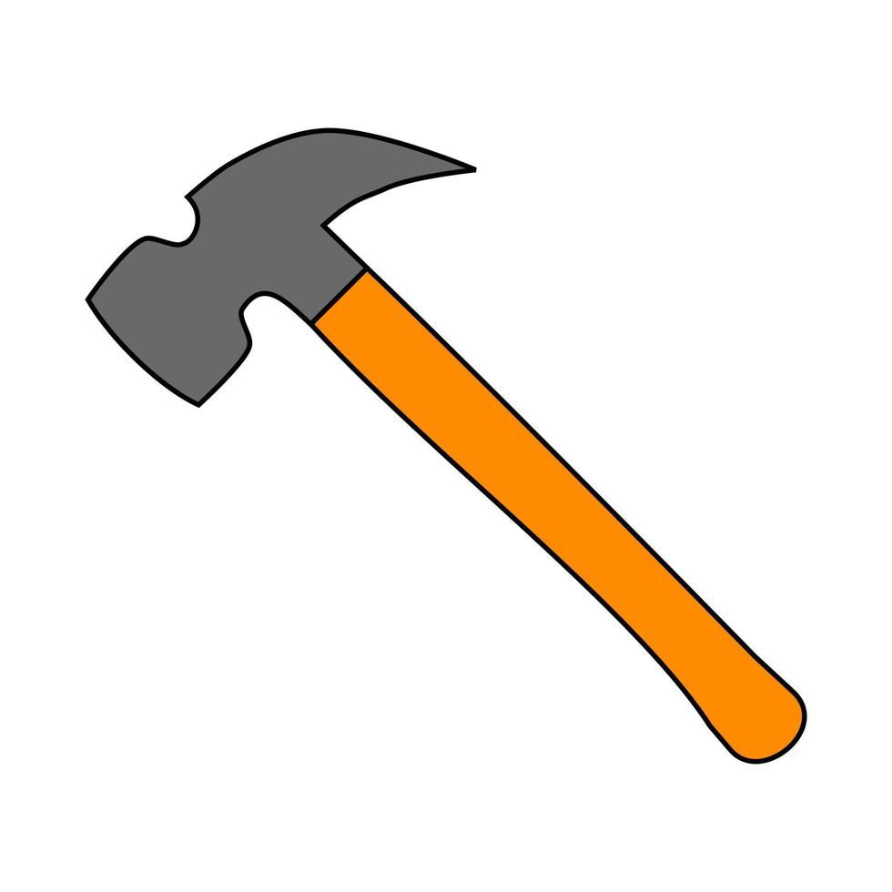 Hammer-Symbol-Vektor-Illustration isoliert auf weißem Hintergrund. vektor