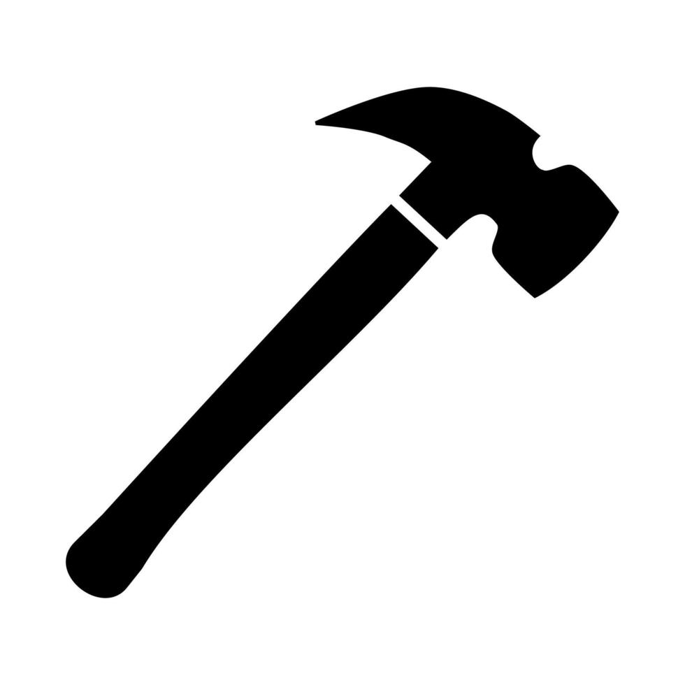 Hammer-Symbol-Vektor-Illustration isoliert auf weißem Hintergrund. vektor