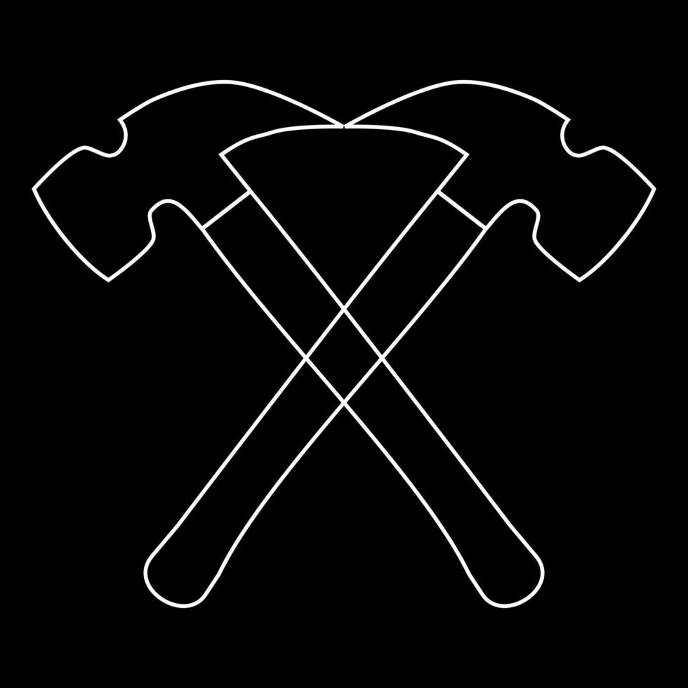 vintage hammare ikon, för logotyp, emblem, symbol, tecken, märke, etikett, stämpel, isolerad på svart bakgrund. vektor
