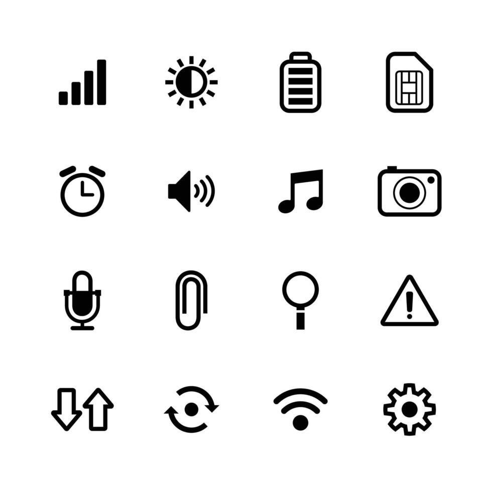 Handy-Icons mit weißem Hintergrund vektor