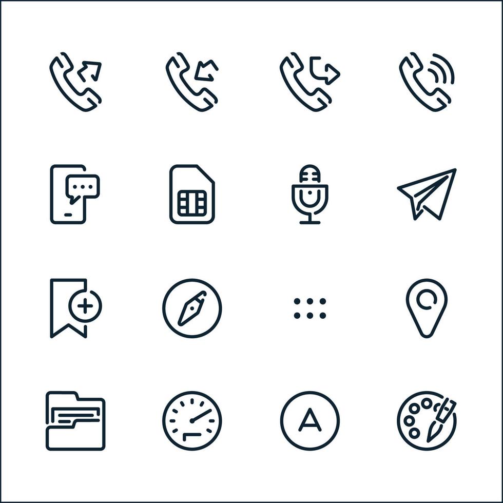 Handy-Icons mit weißem Hintergrund vektor