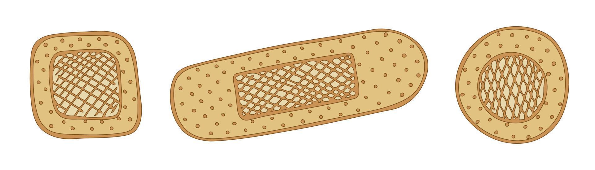 självhäftande bandage som medicinsk första hjälpen koncept. handritad medicinsk clipart. för tryck, webb, design, dekor, logotyp. vektor