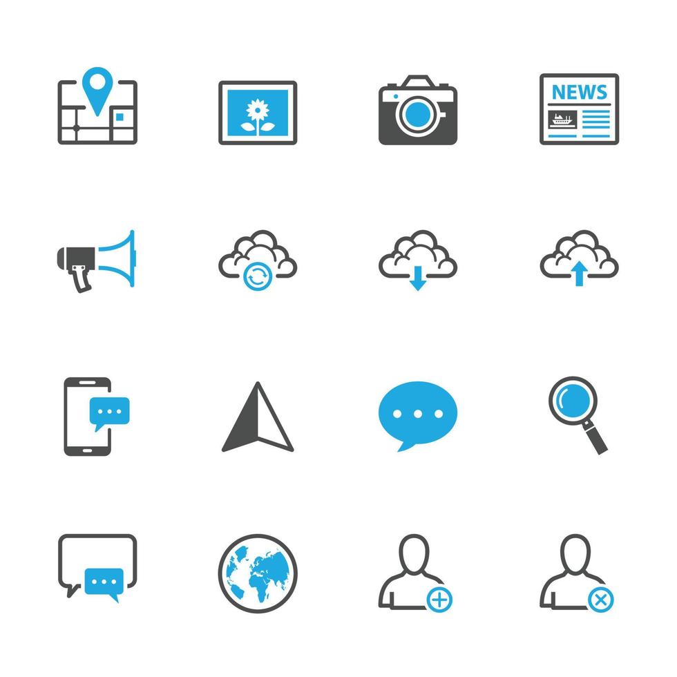 Social-Media-Symbole mit weißem Hintergrund vektor