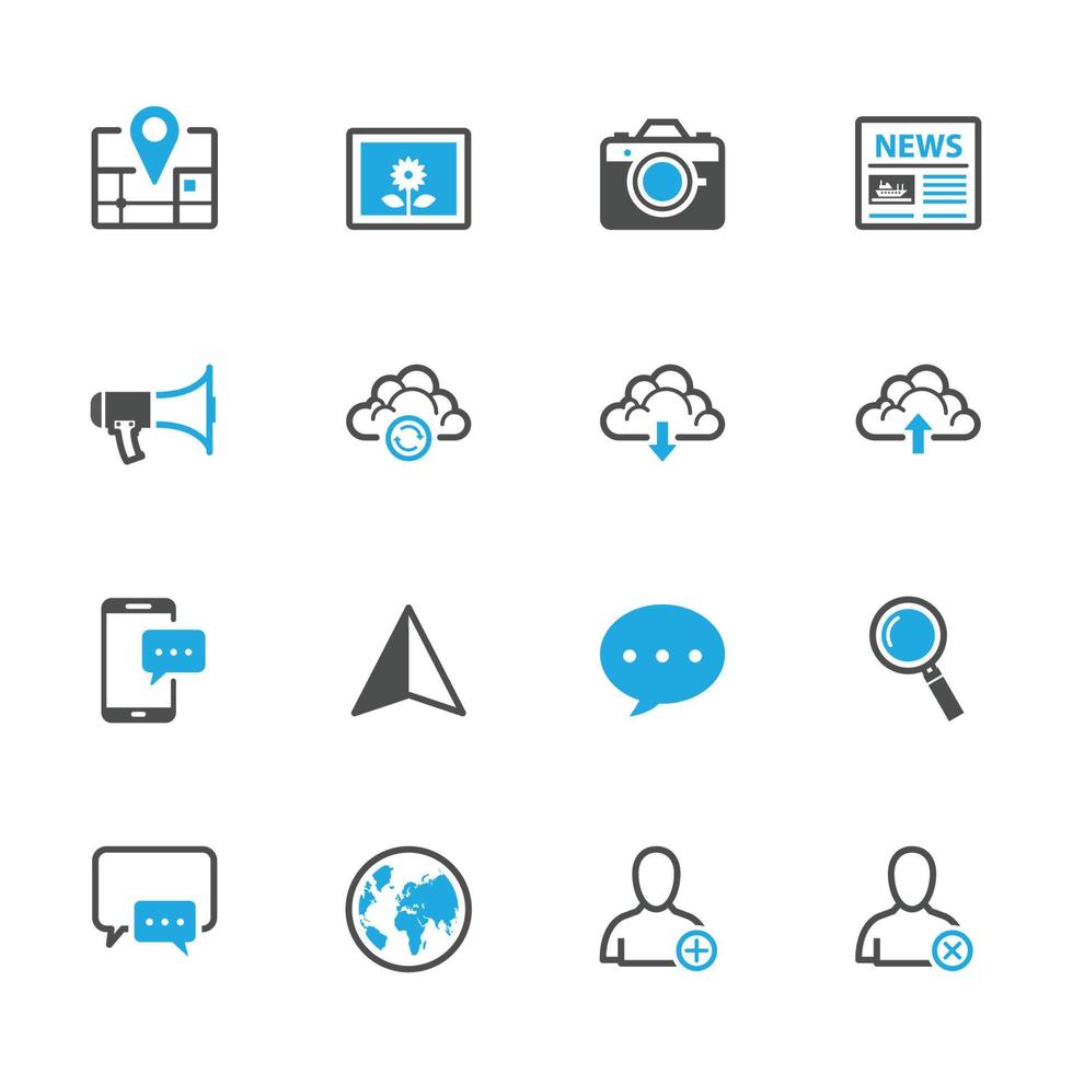 sociala medier ikoner med vit bakgrund vektor