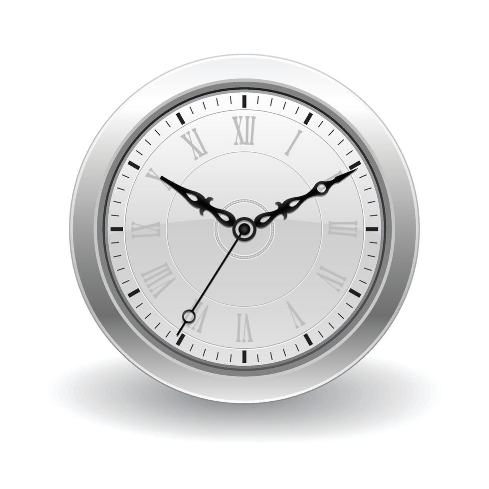 Uhrensymbol mit weißem Hintergrund vektor