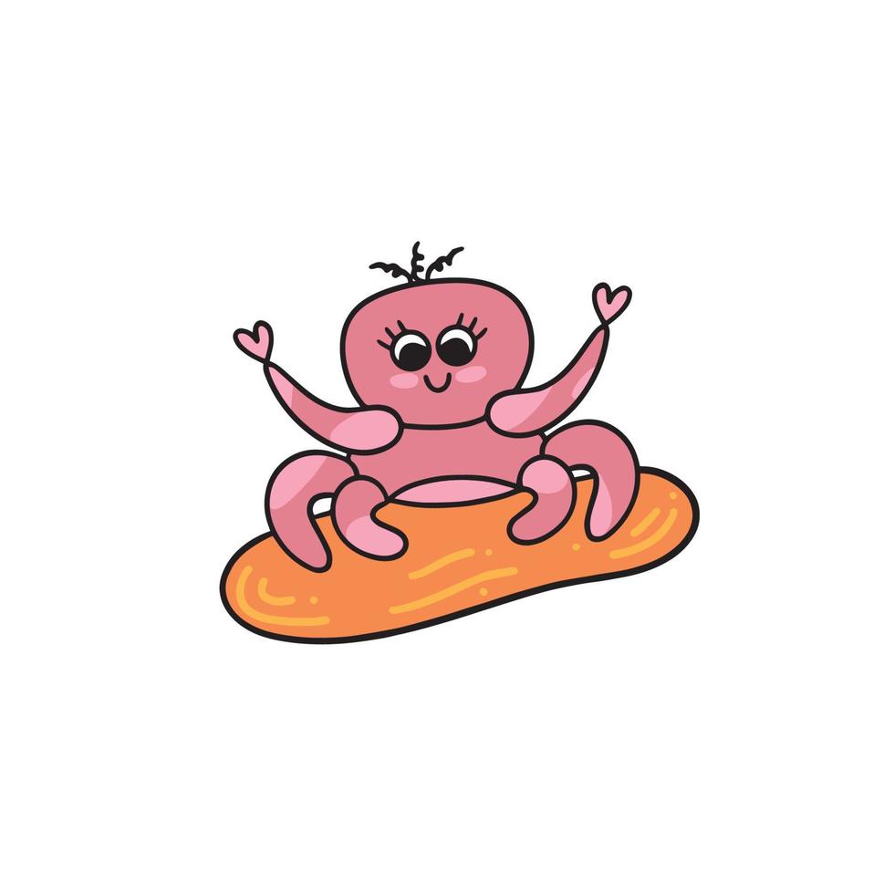 niedliche krabbe cartoon vektor symbol illustration