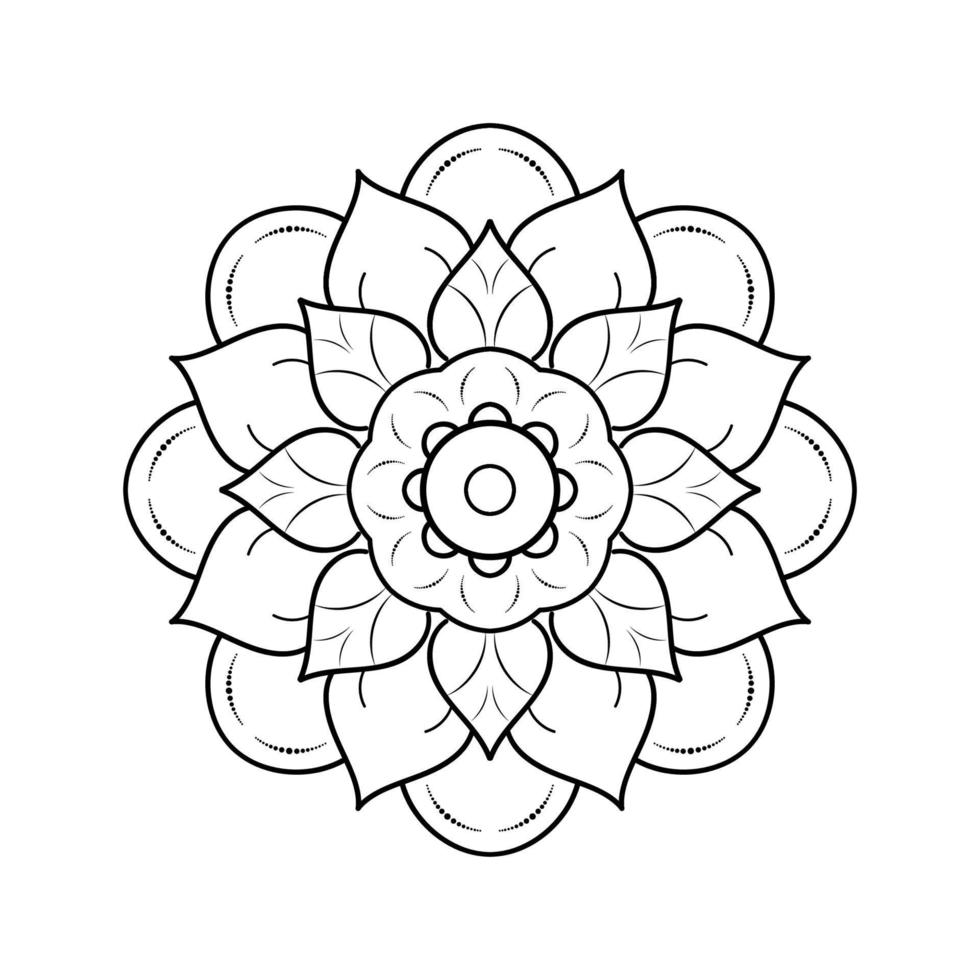 Schwarz-Weiß-Mandala-Blumenmuster, dekorative Vintage-Elemente, Mandala-Hintergrund vektor