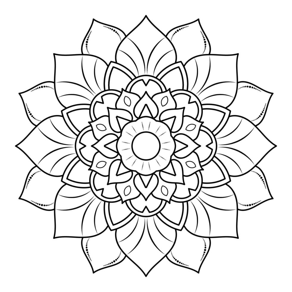 Schwarz-Weiß-Mandala-Blumenmuster, dekorative Vintage-Elemente, Mandala-Hintergrund vektor