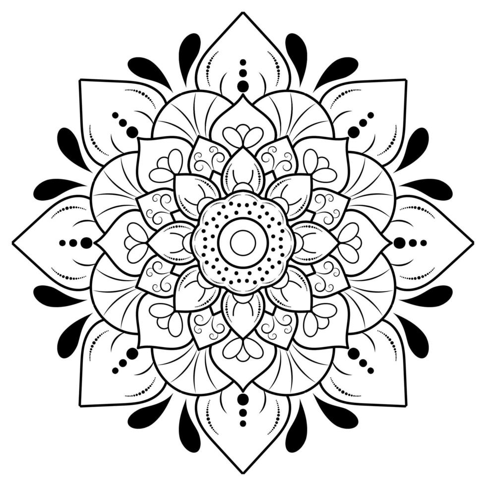 mandala blommönster, vintage dekorativa element, mandala bakgrund vektor