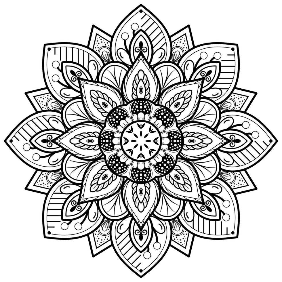 mandala blommönster, vintage dekorativa element vektor