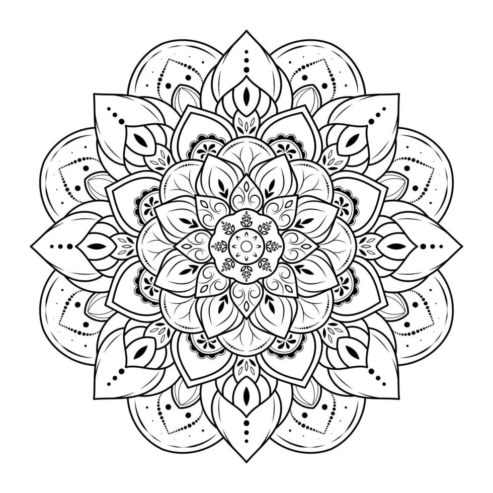 mandala blommönster, vintage dekorativa element, mandala bakgrund vektor