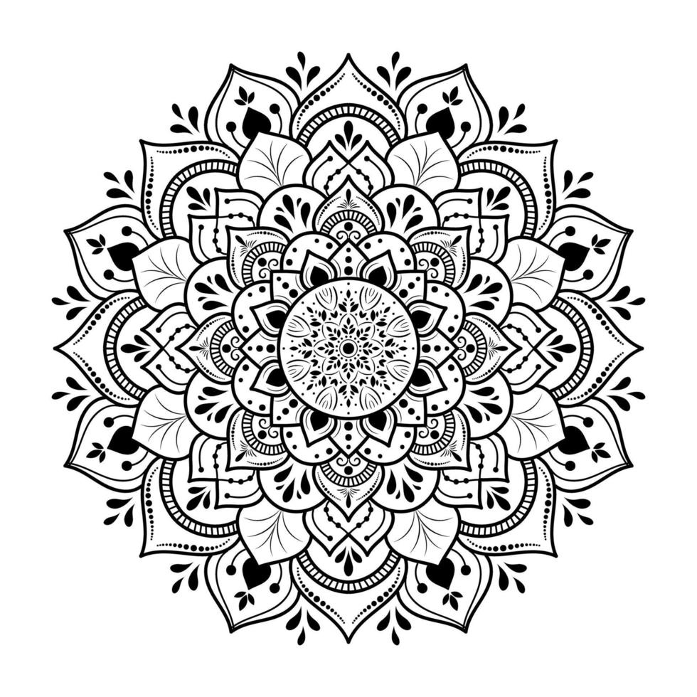 kreisförmiges Blumenmandala mit Vintage-Blumenstil, orientalisches Muster des Vektormandala, handgezeichnetes dekoratives Element. einzigartiges Design mit Blütenblatt. konzept entspannen und meditationsnutzung für seitenlogobuch vektor