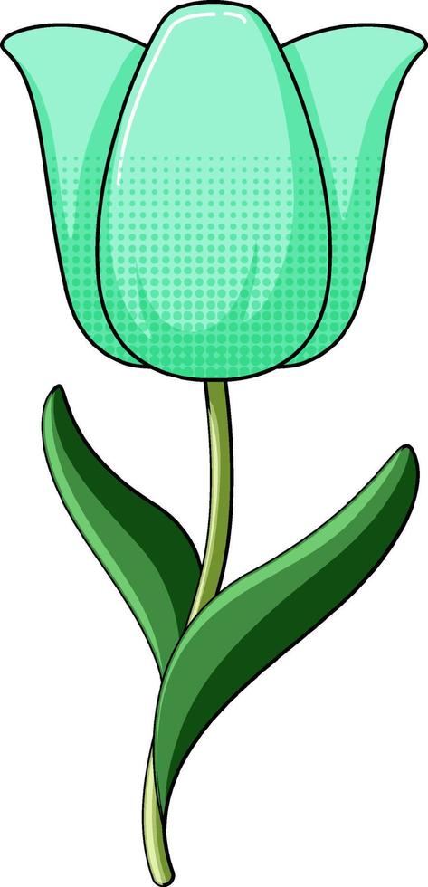 grön tulpan med löv vektor