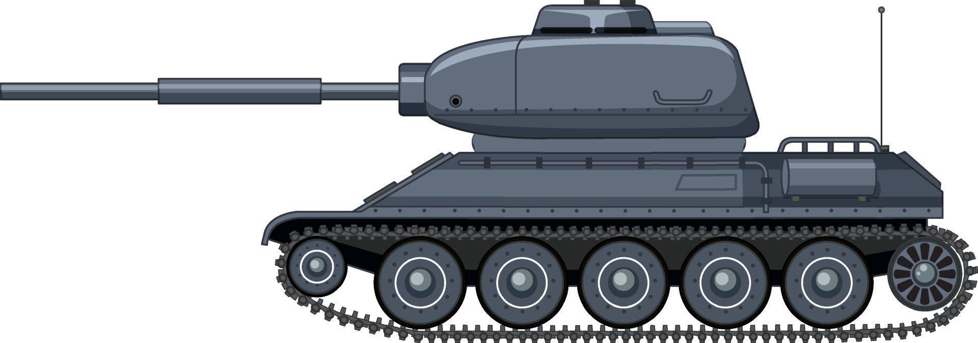 militär stridsvagn på vit bakgrund vektor