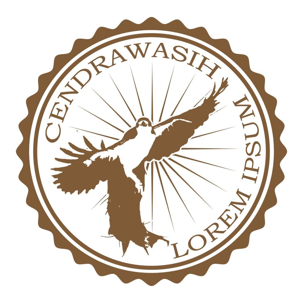 cendrawasih vintage logotyp med cirkelform. kan användas för logotyper, ikoner, etiketter, märkesetiketter, mallar och så vidare. vektorfiler vektor