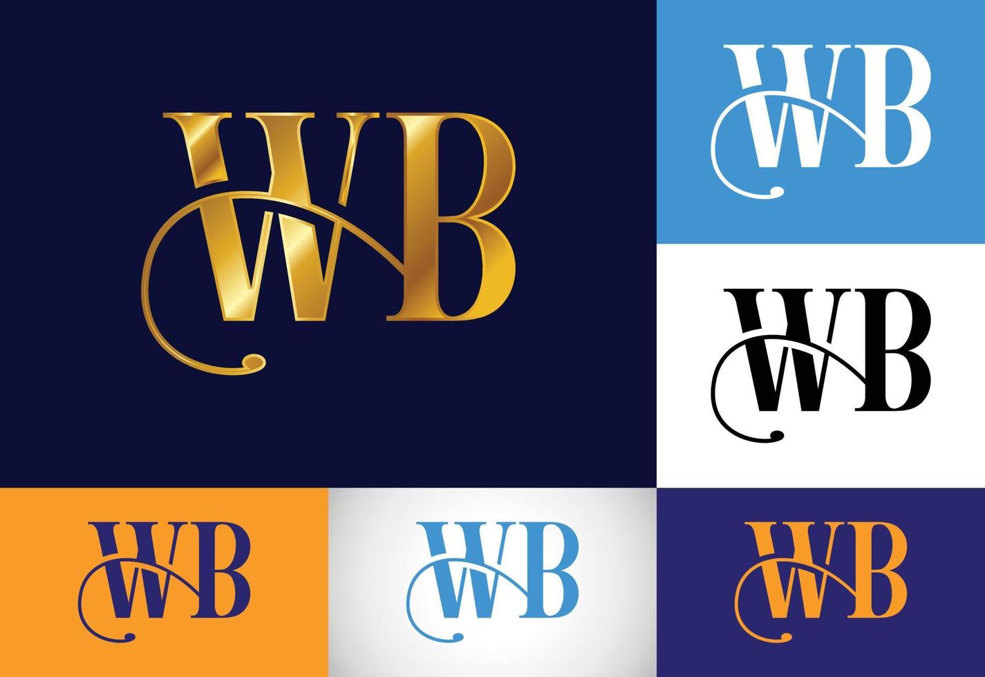 första monogram bokstaven wb logotyp design. grafisk alfabetsymbol för företagets företagsidentitet vektor