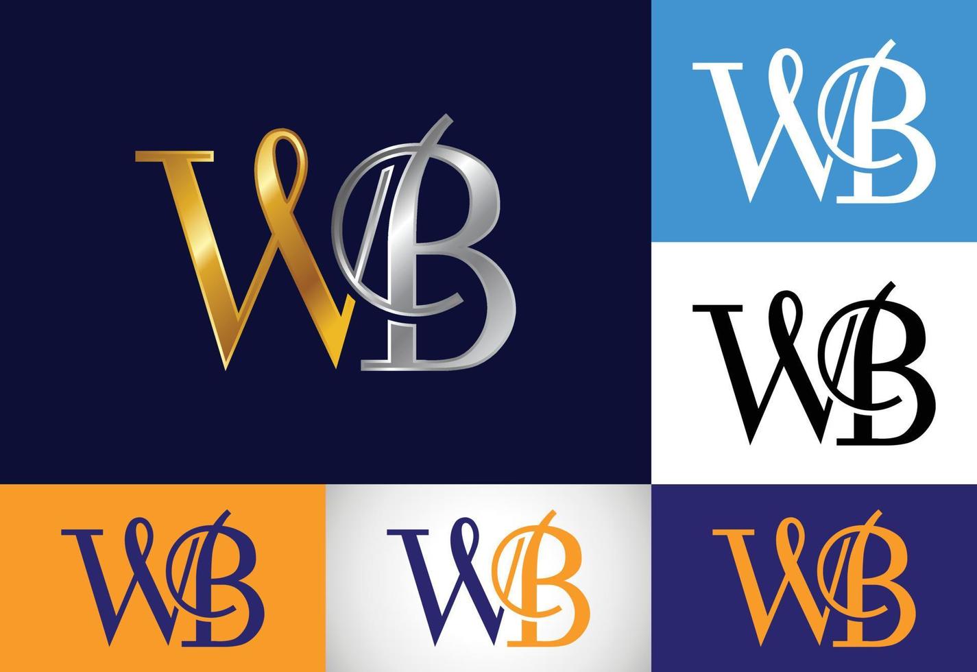 anfängliches monogrammbuchstabe wb logo design. grafisches alphabetsymbol für unternehmensidentität vektor