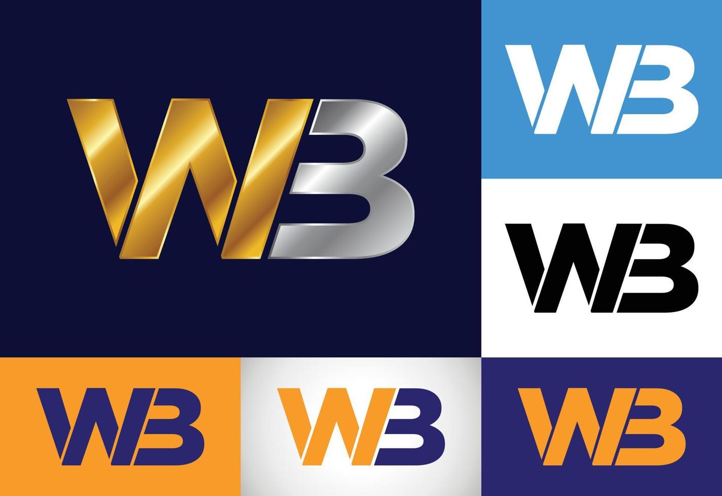 anfängliches monogrammbuchstabe wb logo design. grafisches alphabetsymbol für unternehmensidentität vektor