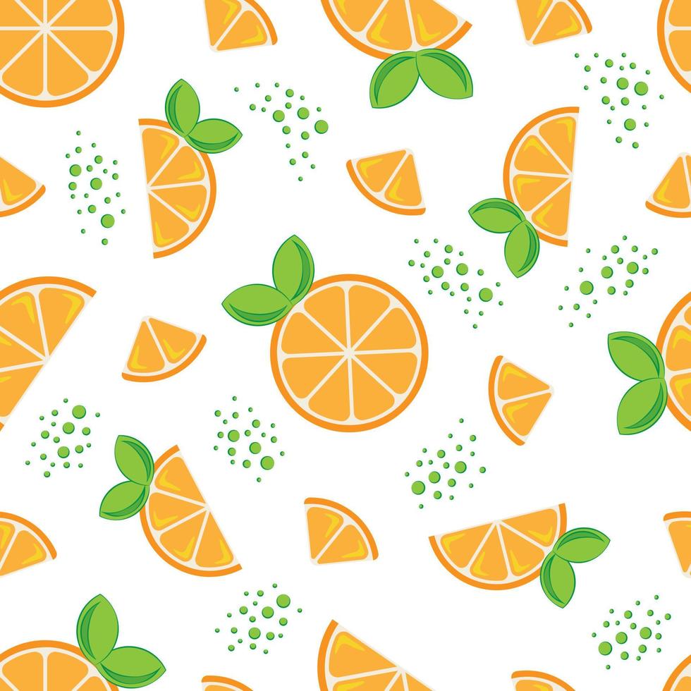 sömlösa mönster med handritade apelsiner. vektor
