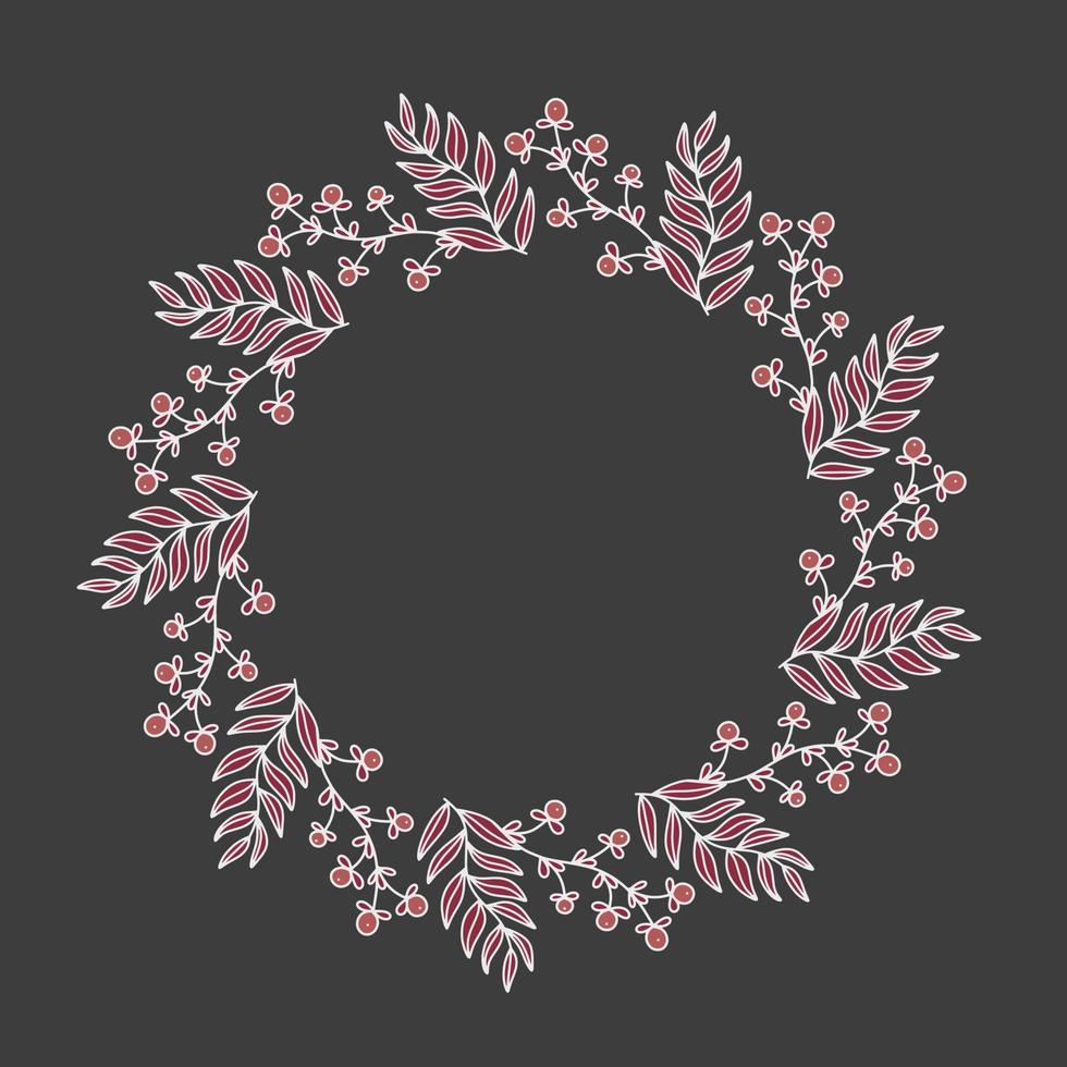 vektor färgglada blommig ram med löv illustration