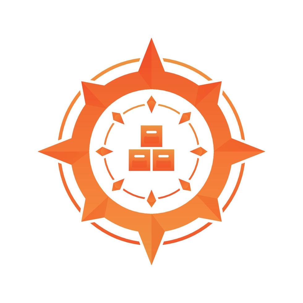 Symbol für Designvorlage mit Kompass-Logo-Farbverlauf vektor