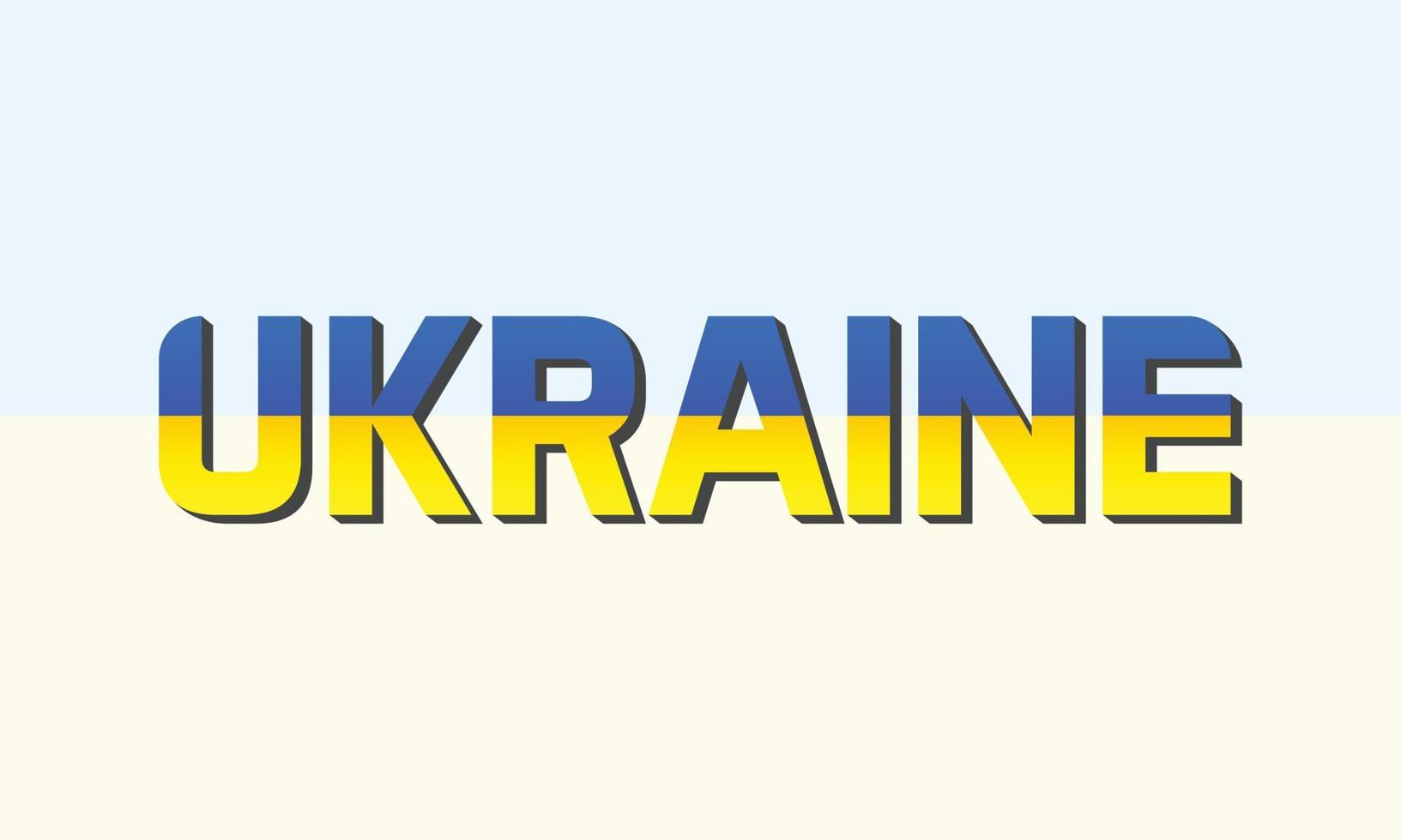 Ukraine 3D-Typografie-Design vektor