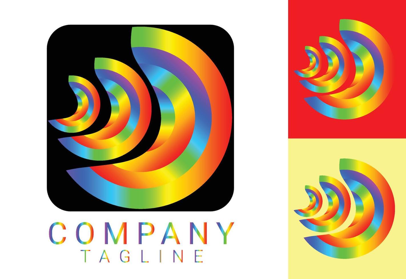 rainbow ny logotyp och ikon designmall vektor
