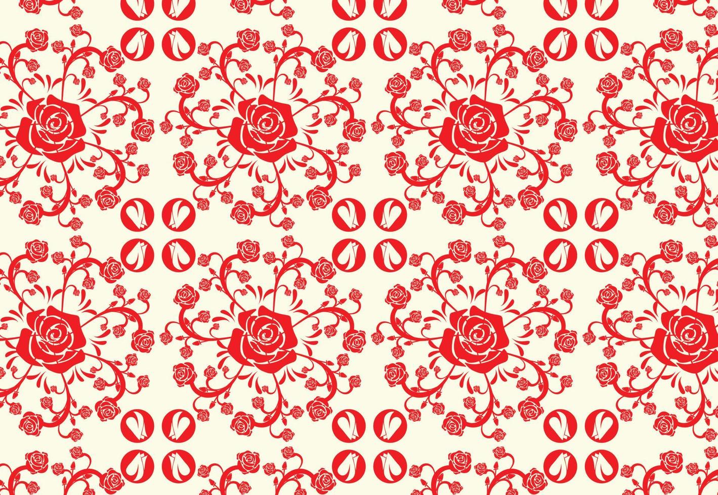 schönes Rosenblumenmuster-Hintergrunddesign vektor