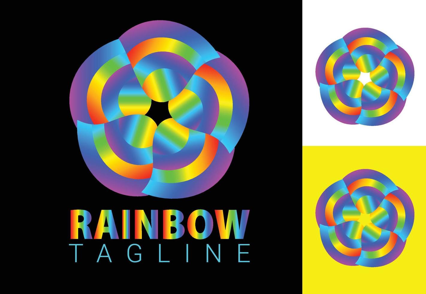 rainbow ny logotyp och ikon designmall vektor