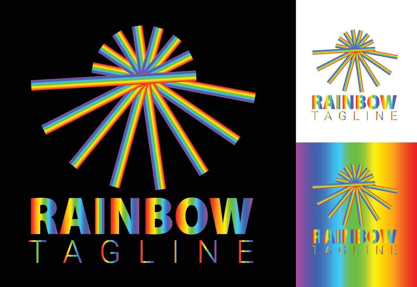 rainbow ny logotyp och ikon designmall vektor