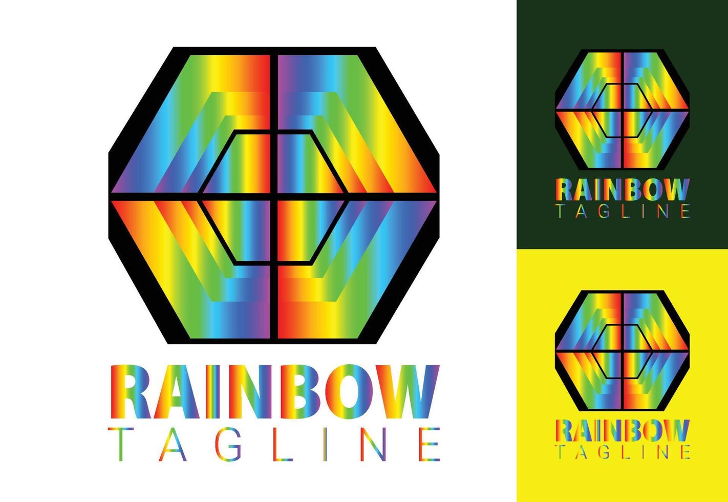 rainbow ny logotyp och ikon designmall vektor