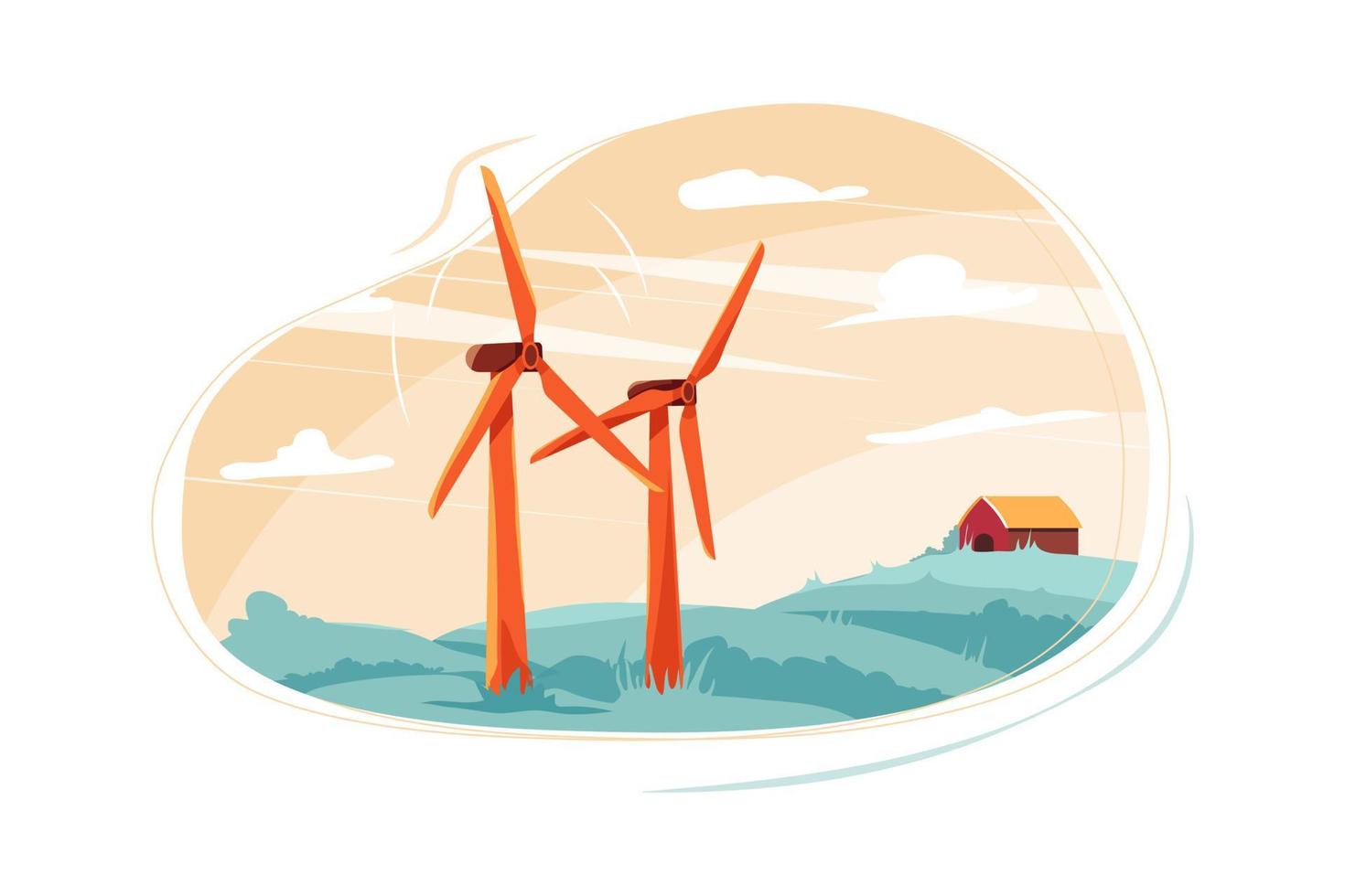 Illustrationskonzept für erneuerbare Energien. flache Abbildung isoliert auf weißem Hintergrund vektor