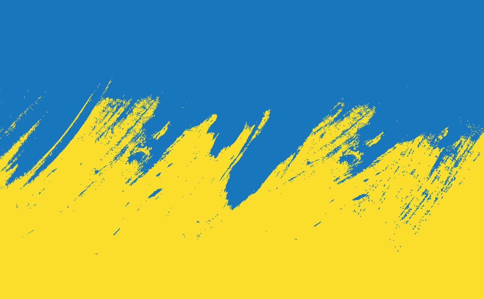 abstrakt gul och blå grunge textur, akvarell penseldrag. Ukrainas flagga. bakgrund. vektor
