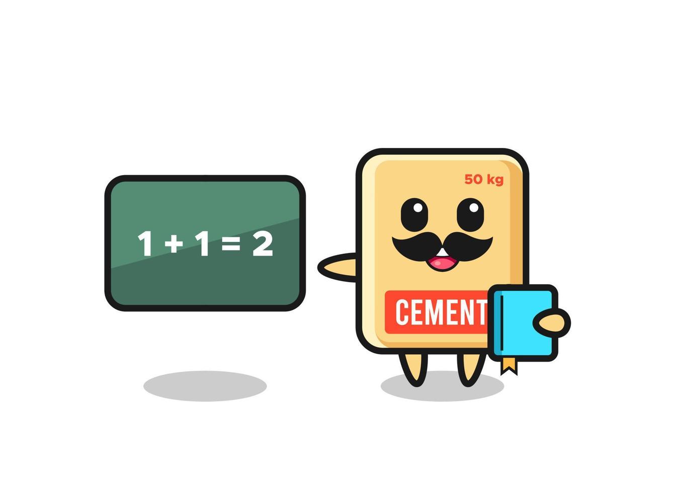illustration av cement säck karaktär som lärare vektor