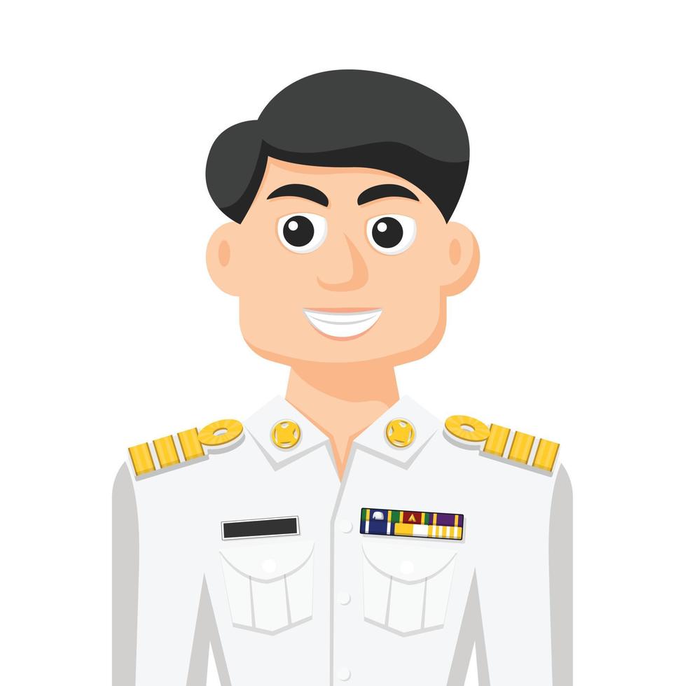 thailändischer regierungsbeamter im einfachen flachen vektor. persönliches Profilsymbol oder Symbol. Menschen-Konzept-Vektor-Illustration. vektor