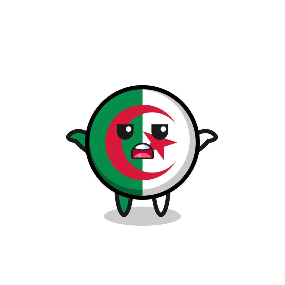 Algerien-Flaggenmaskottchen, das sagt, ich weiß es nicht vektor