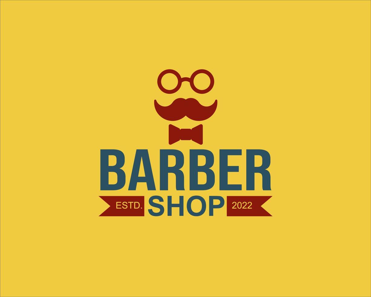 Barbershop logotyp vektor enkel modern barbershop design