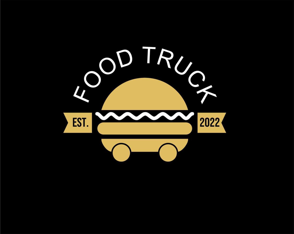 modern food truck logotypdesign vektor