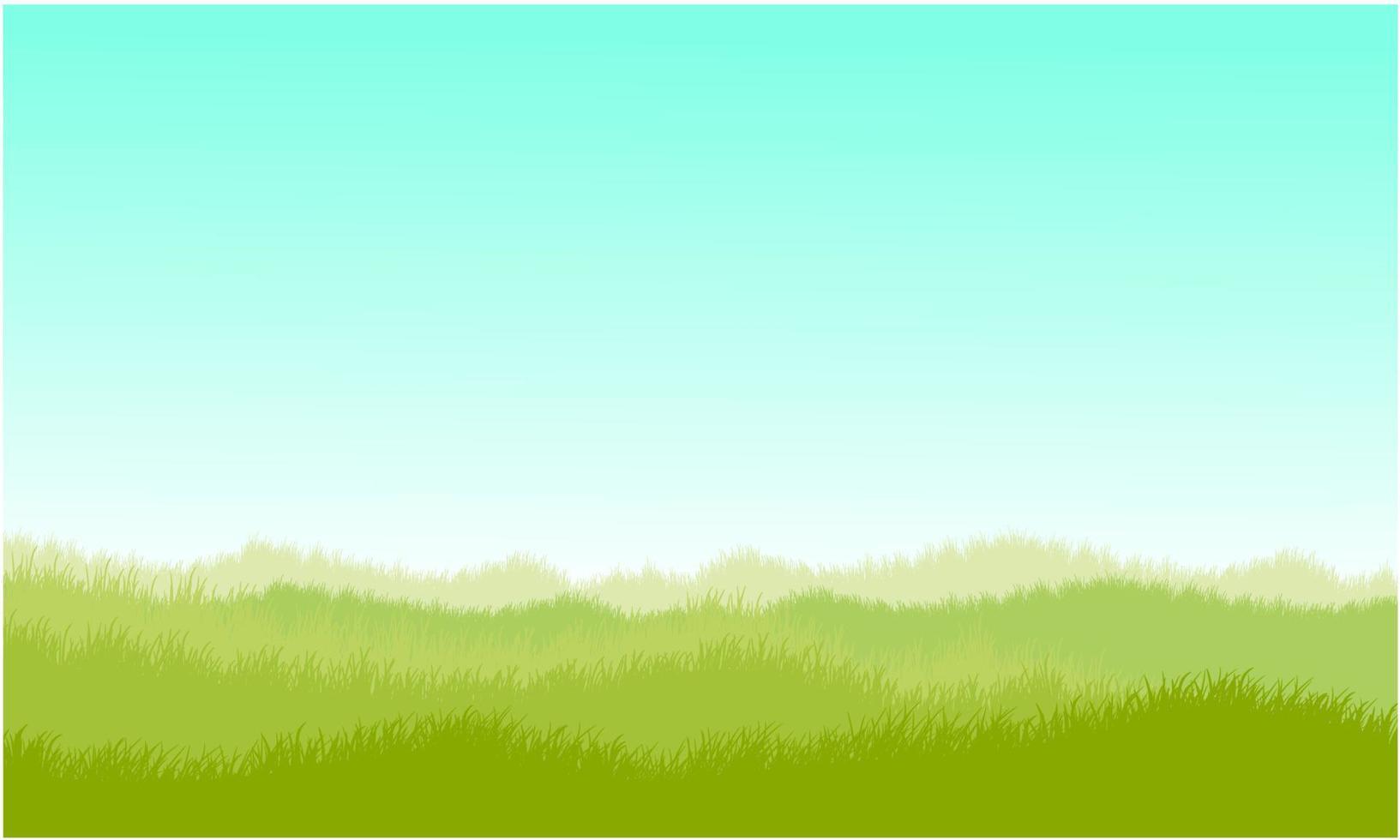 gräsbevuxen landskap, gräsbevuxen fält vektor