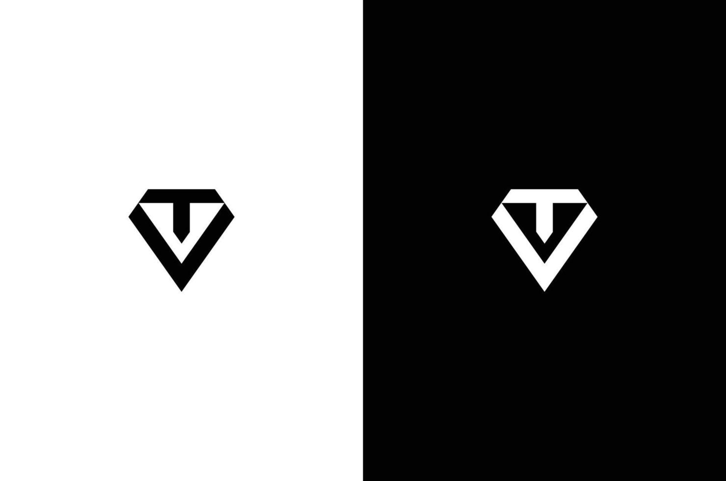 ett kreativt och minimalistiskt tv-brev eller tv-logotypdesign för ditt varumärke eller personliga bruk vektor