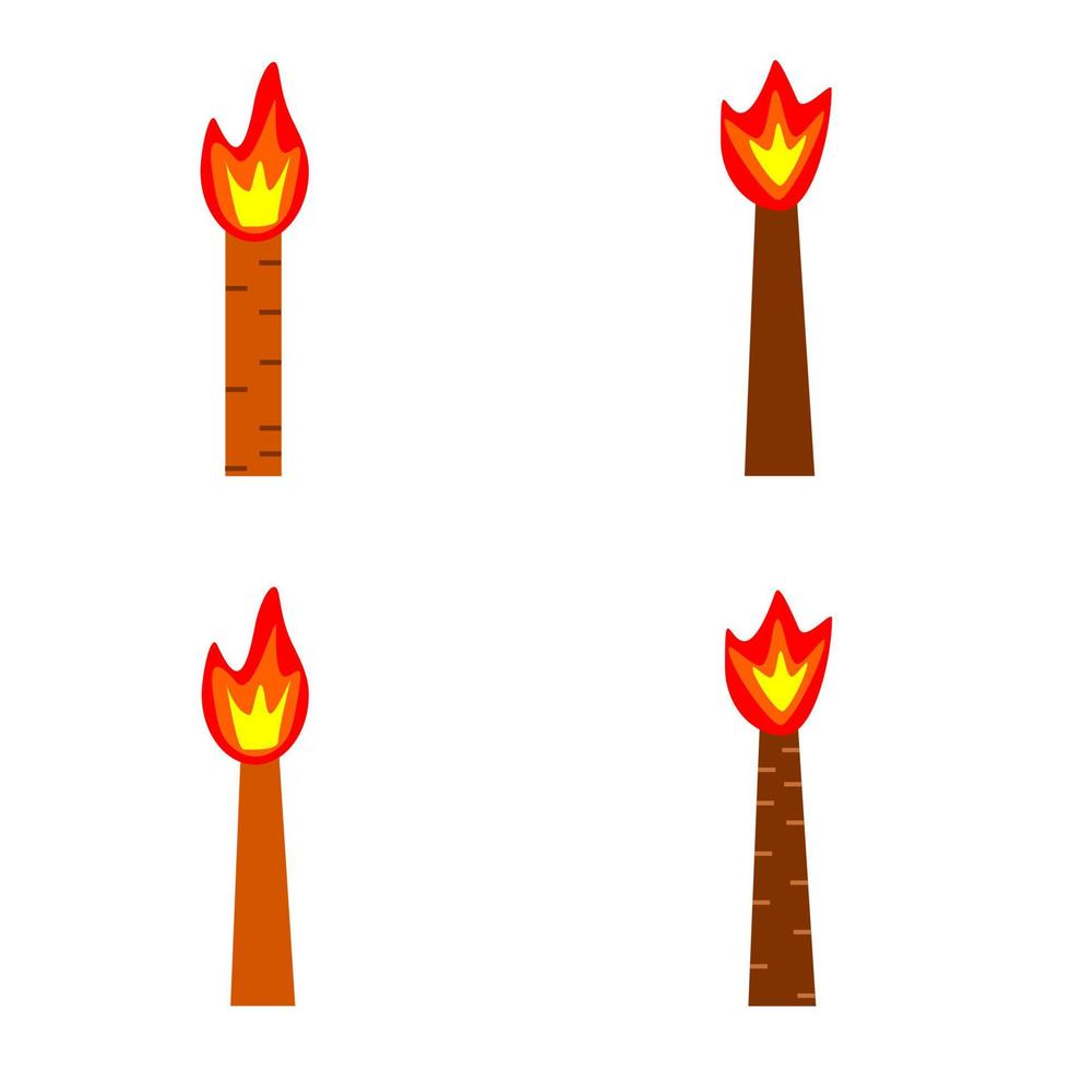 Fackel Flamme Symbol flachen Stil Vektor