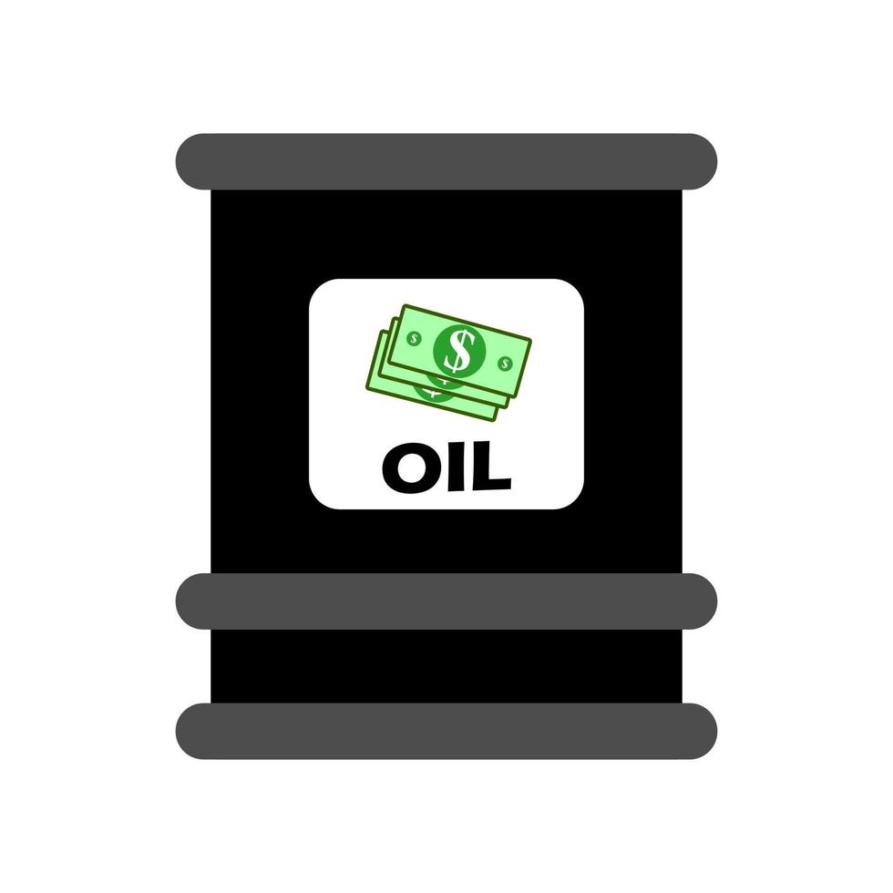 handel med oljefat med petrodollar med pengar, konvertera oljefat med pengar, stigande oljepriser, oljeaffärer, energiresurser, fat. vektor illustration platt design bra för element design