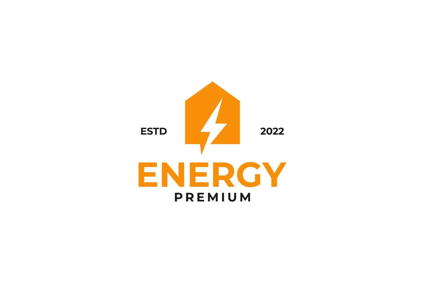 platt energi hus logotyp design vektor mall illustration