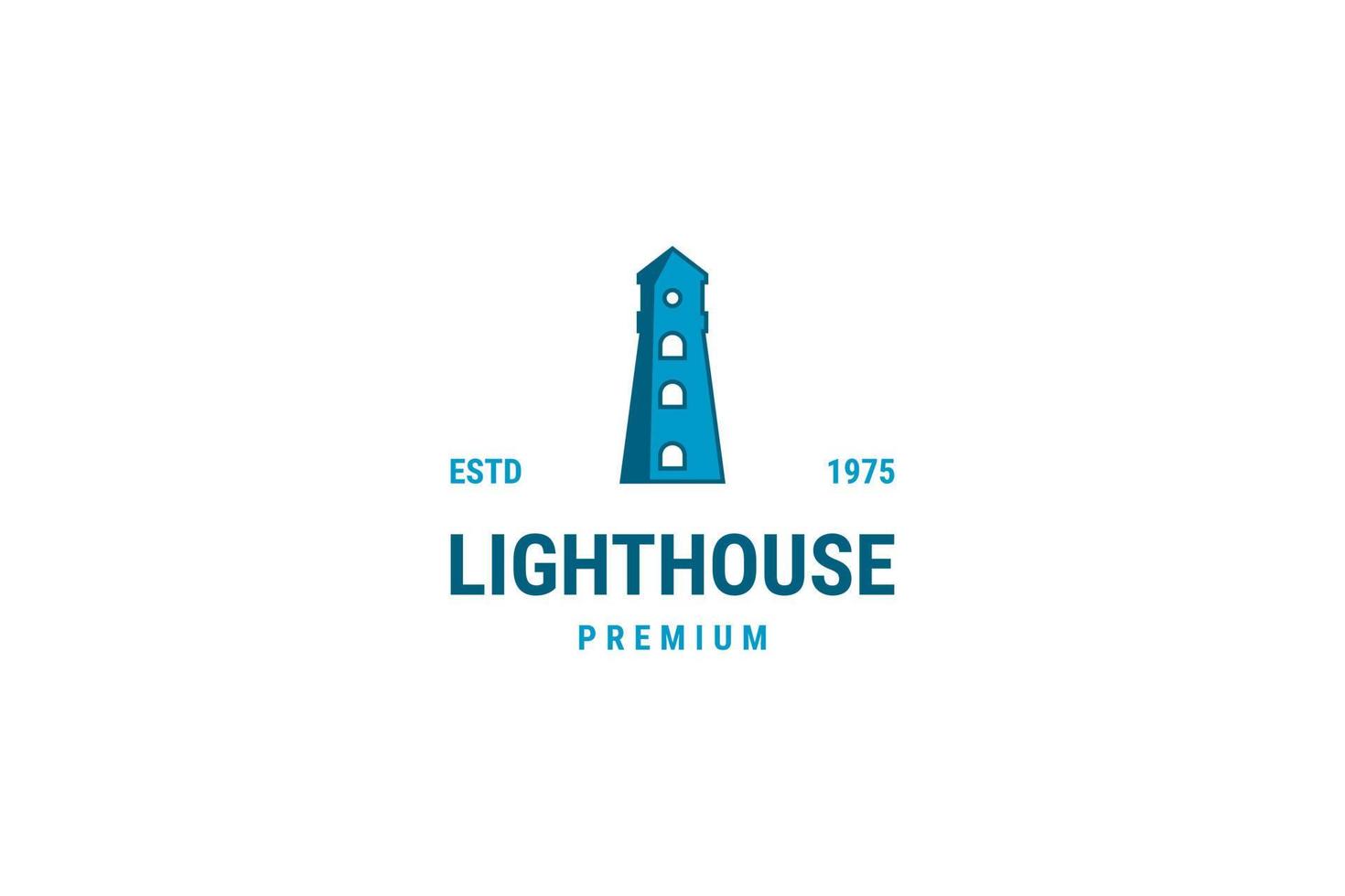 flache leuchtturm-logo-design-vektor-schablonenillustration vektor