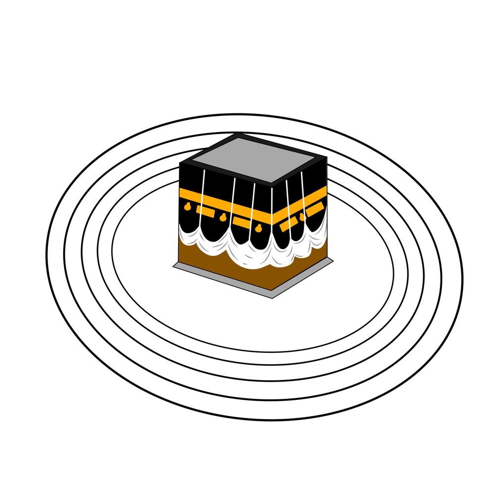 Kaaba islamisk plats för helig tillbedjan vektor