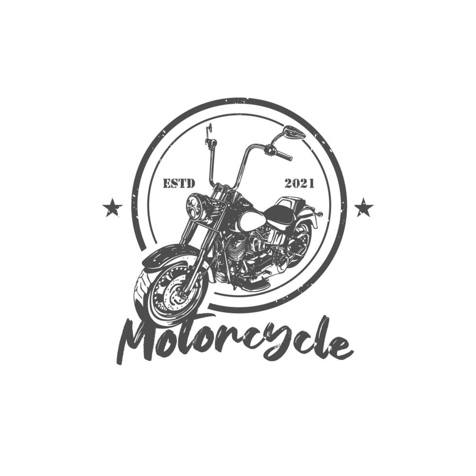 vintage motorcykel illustration, logotyp, affisch utskrift. retro moto klassiker ikon. illustration av trycket för kläder. ikon för transport retro butiker av snygg cykel logotyp. vektor