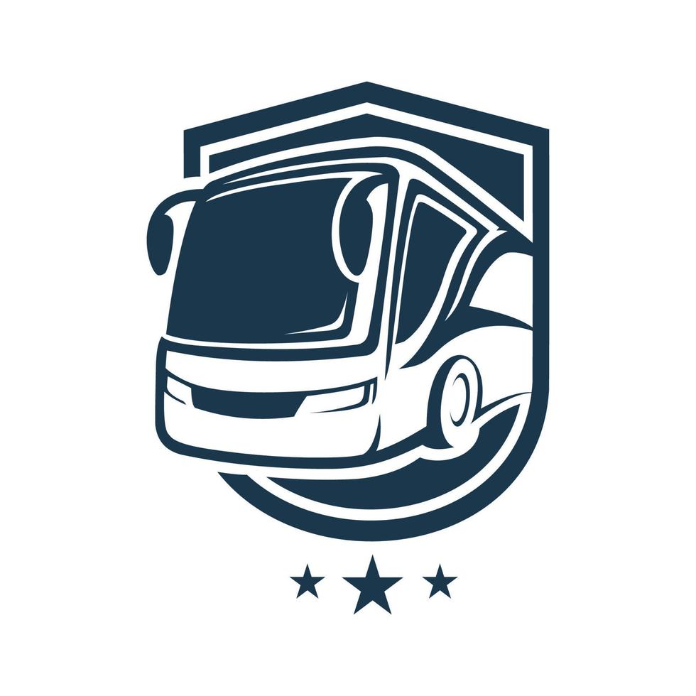 resa buss illustration, logotyp på ljus bakgrund vektor