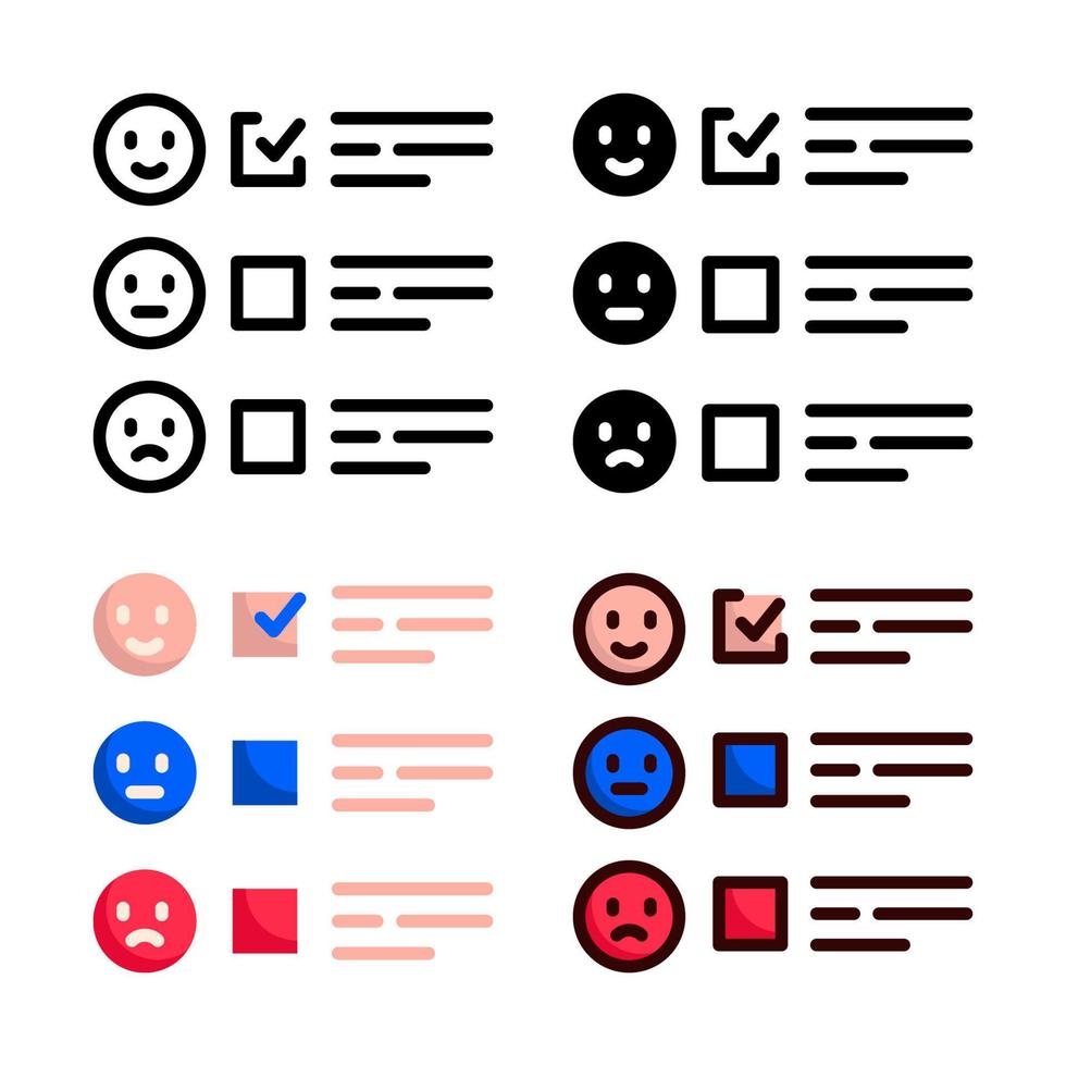 Sammlung von Feedback-Icon-Stilen vektor