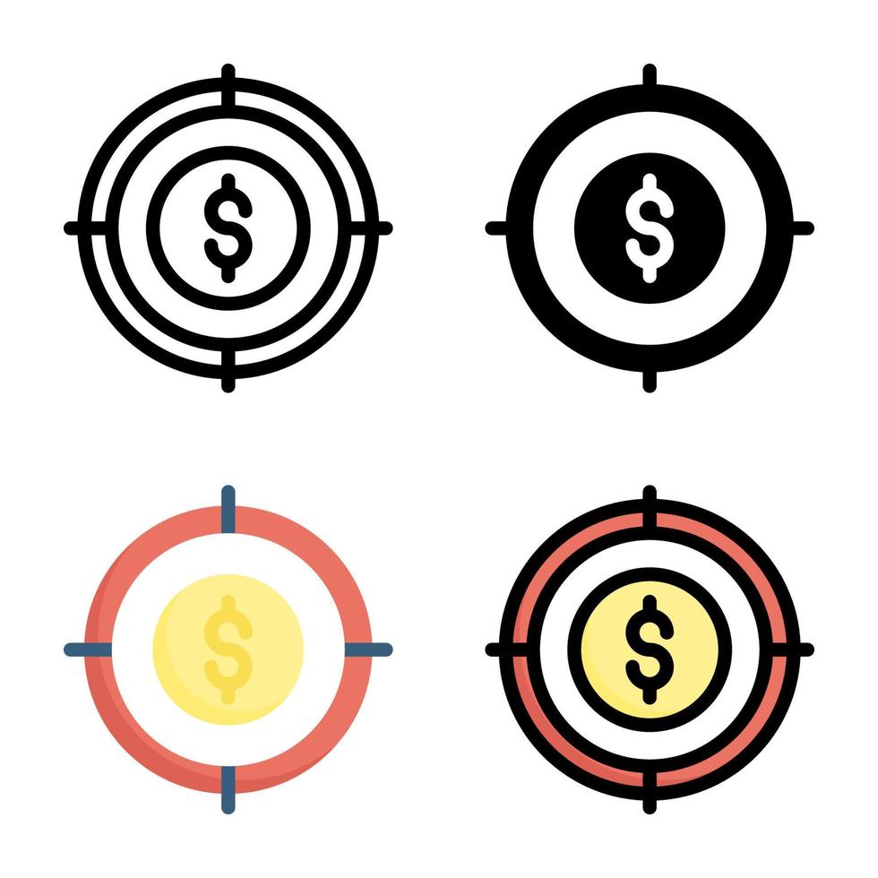 Sammlung von Zielsymbolstilen vektor