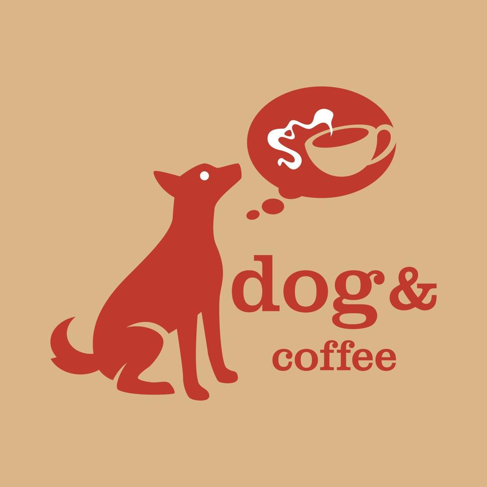 hund kaffe logotyp vektor